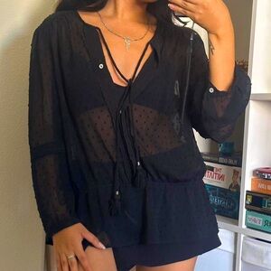 ☀️ NWT DR2 Swiss Dot Blouse